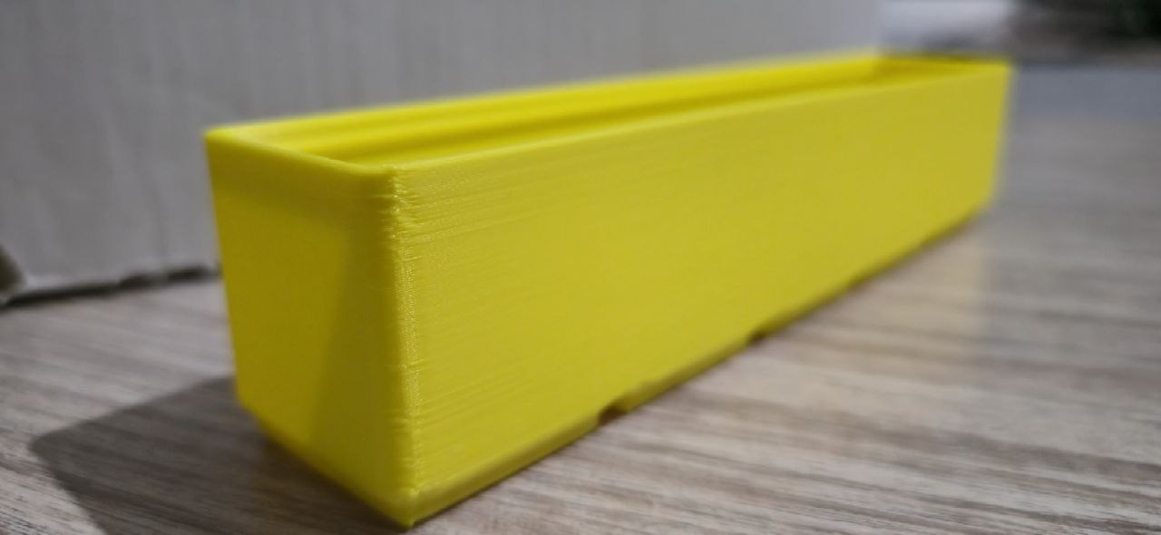 Shot of the printed bin from the upgraded ender 3 pro